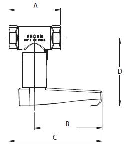 Балансировочный клапан Броен. BALLOREX Venturi DRV Ду 015-050 Ру25 резьбовые балансировочные клапаны. Габаритные размеры, строительные длины, веса и Kv