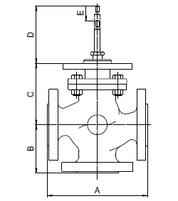 Трехходовой регулирующий клапан «Гранрег» КМ307Ф, KM317Ф схема