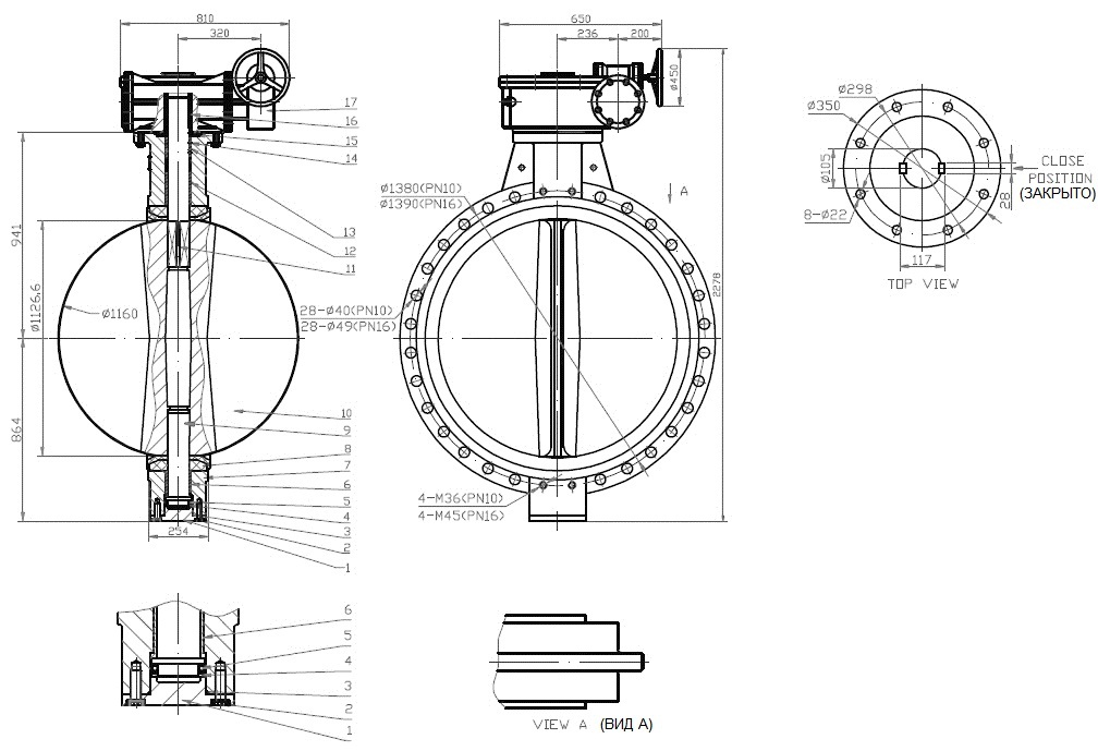 Чертеж затвор дисковый dwg